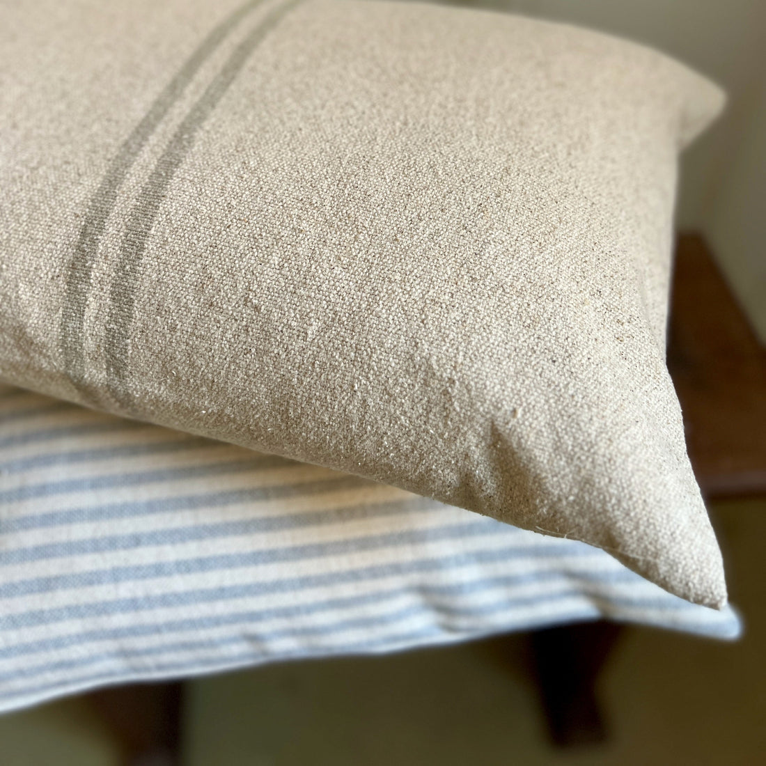 Archive | Natural Stripe Grainsack Cushion | 48 x 35cm