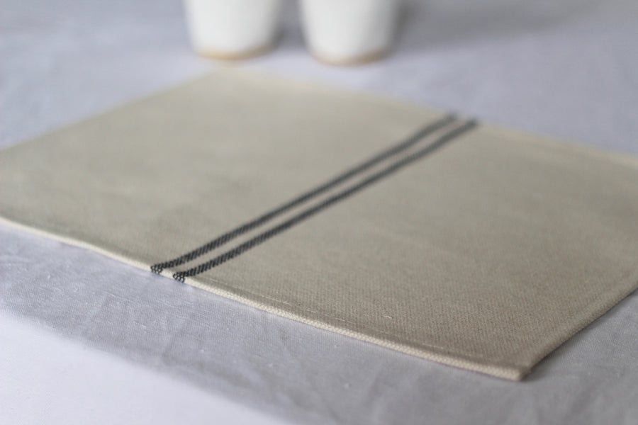 'Recover' Recycled French Stripe Grainsack Placemat
