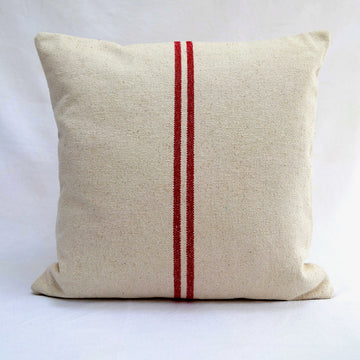 Rustic Red Stripe Grainsack Cushion Cover