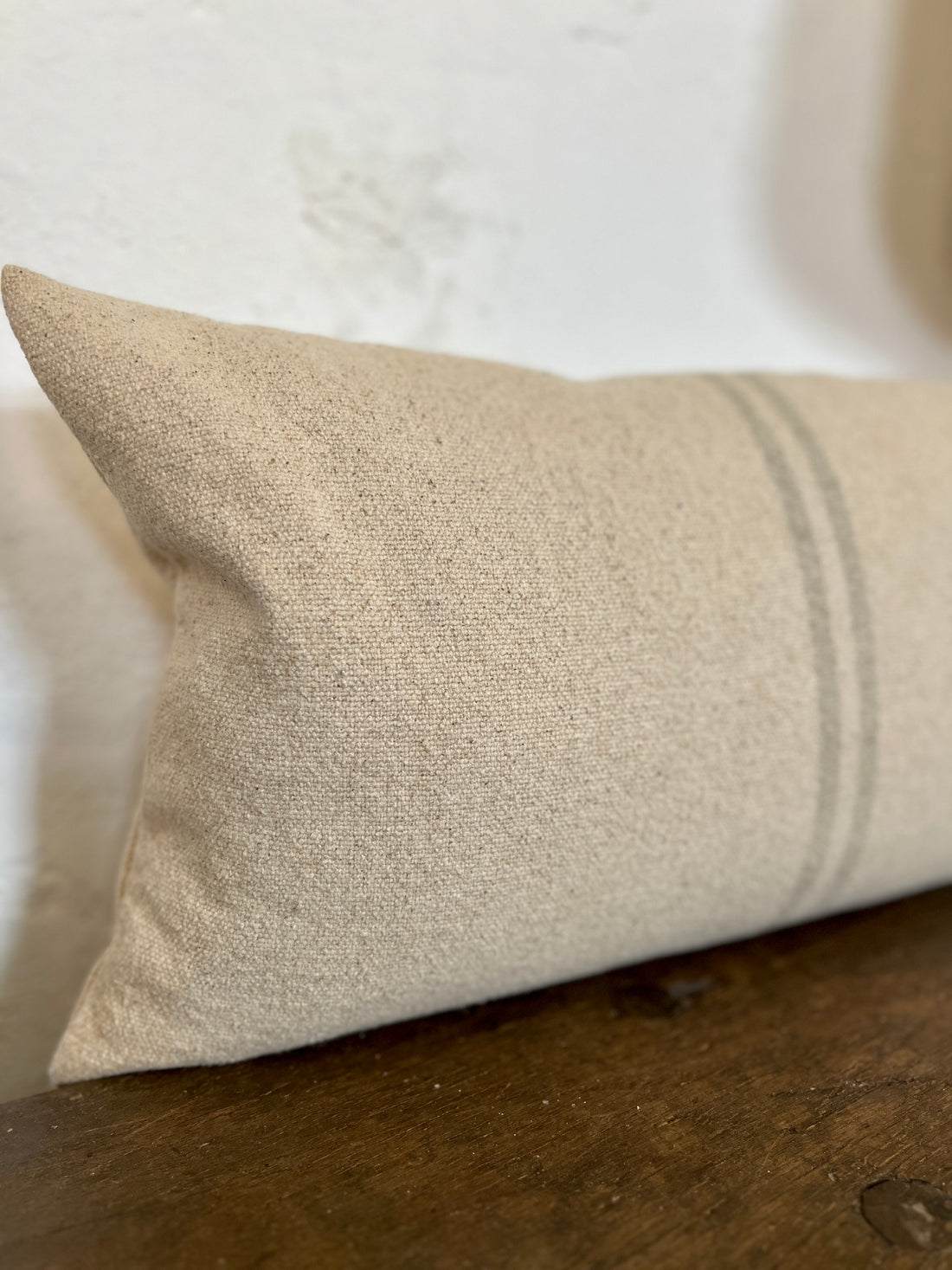 Rustic Natural Stripe Grainsack Cushion