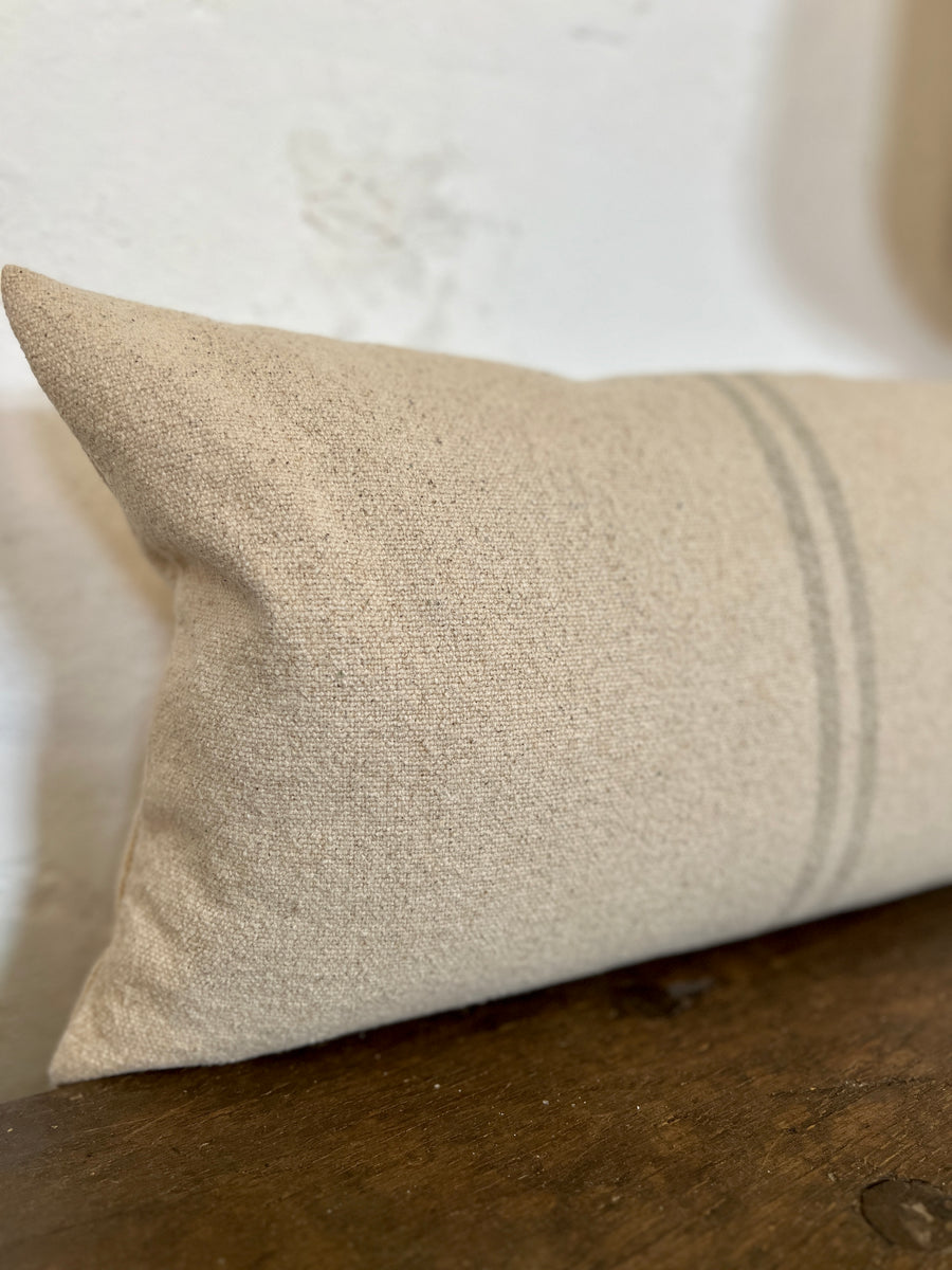 Rustic Natural Stripe Grainsack Cushion