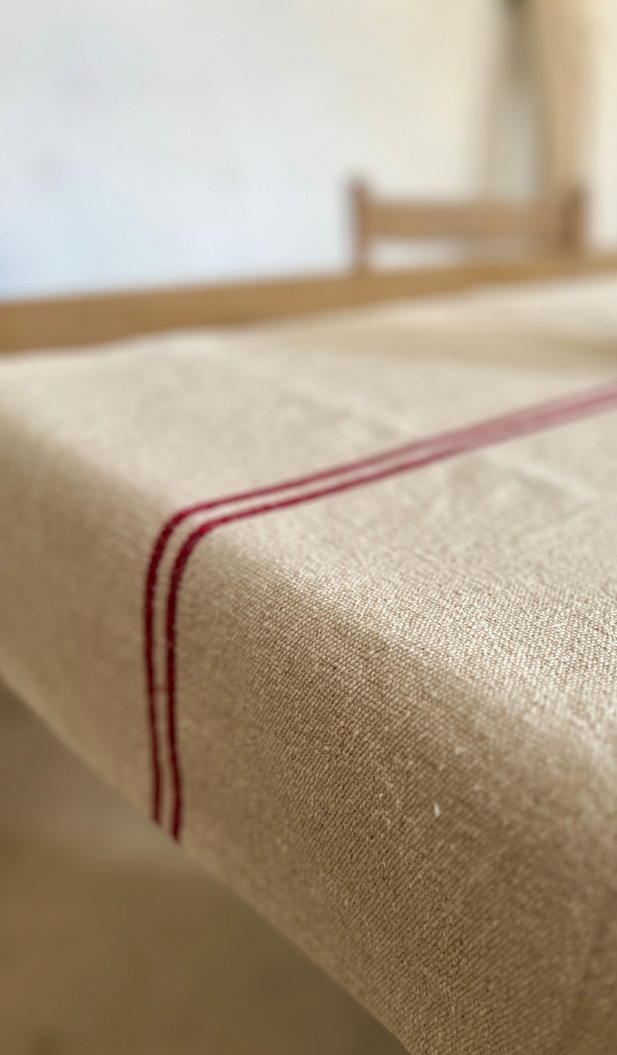 Rustic Red Stripe Grainsack Tablerunner