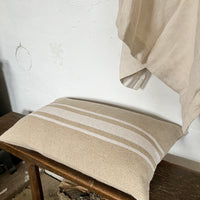 Large ‘Montblanc' Rustic White Stripe Linen Cushion