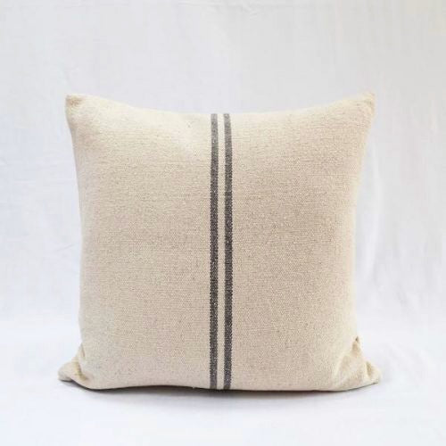 Rustic Grey Stripe Grainsack Cushion