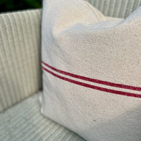 Beautiful Rustic Red Stripe Grainsack Cushion Cover