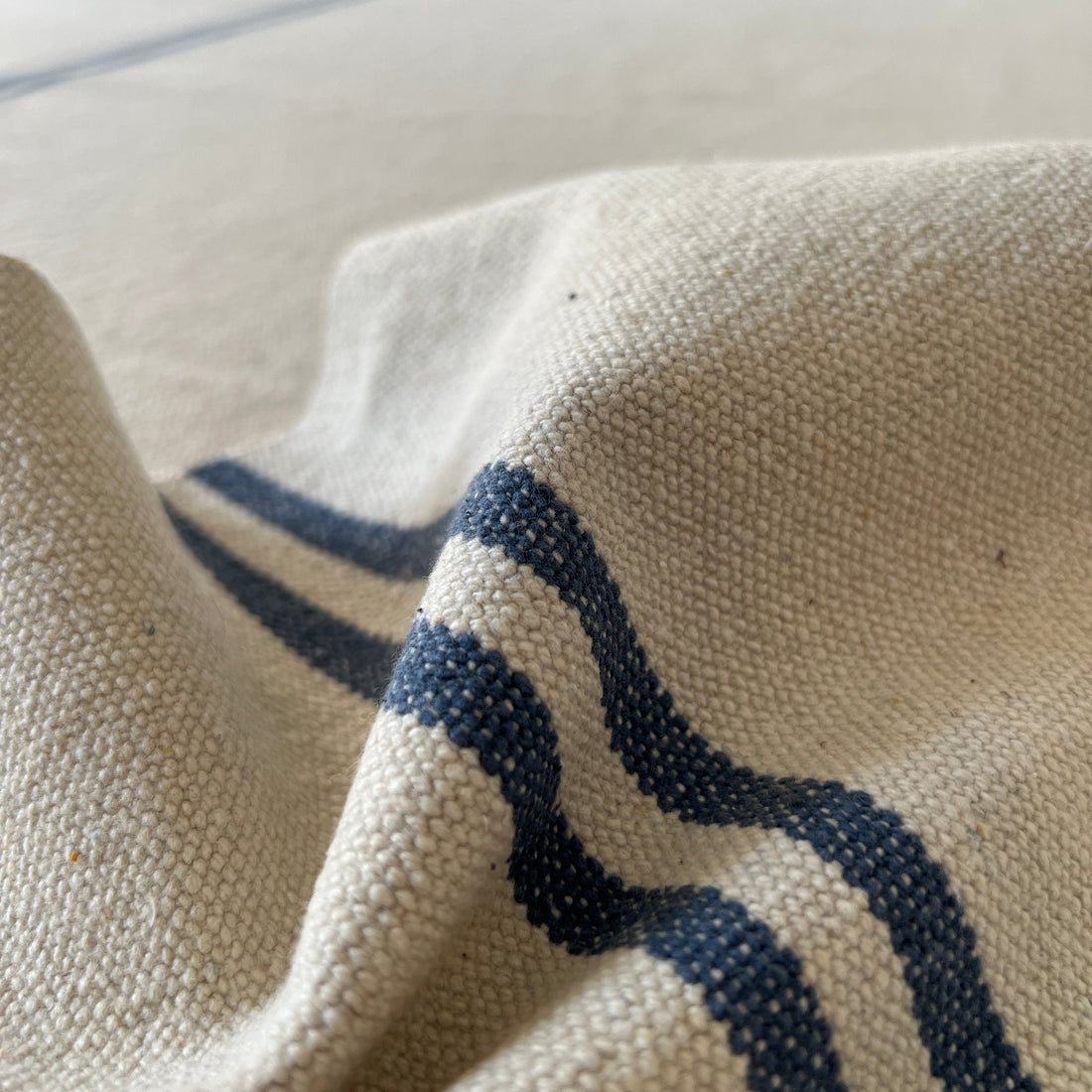 Rustic Blue Stripe Grainsack Fabric