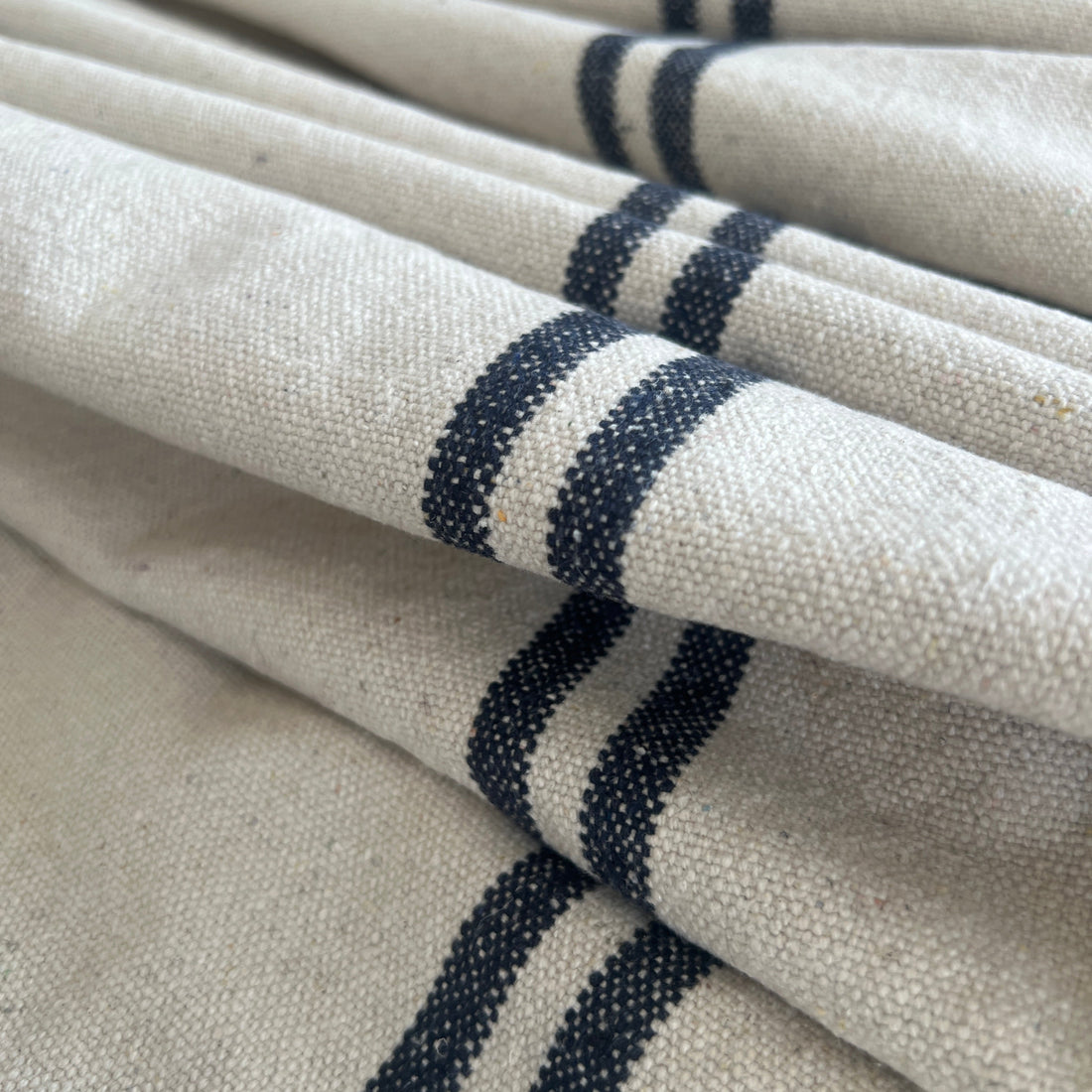 Rustic Blue Stripe Grainsack Fabric