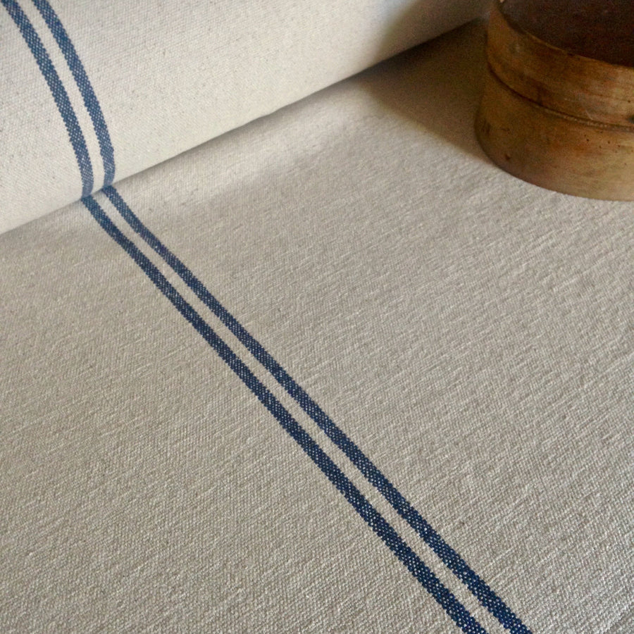 Rustic Blue Stripe Grainsack Fabric