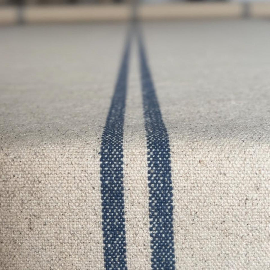 Rustic French Blue Stripe Grainsack Table Runner