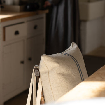 Rustic Blue Stripe Grainsack Cushion