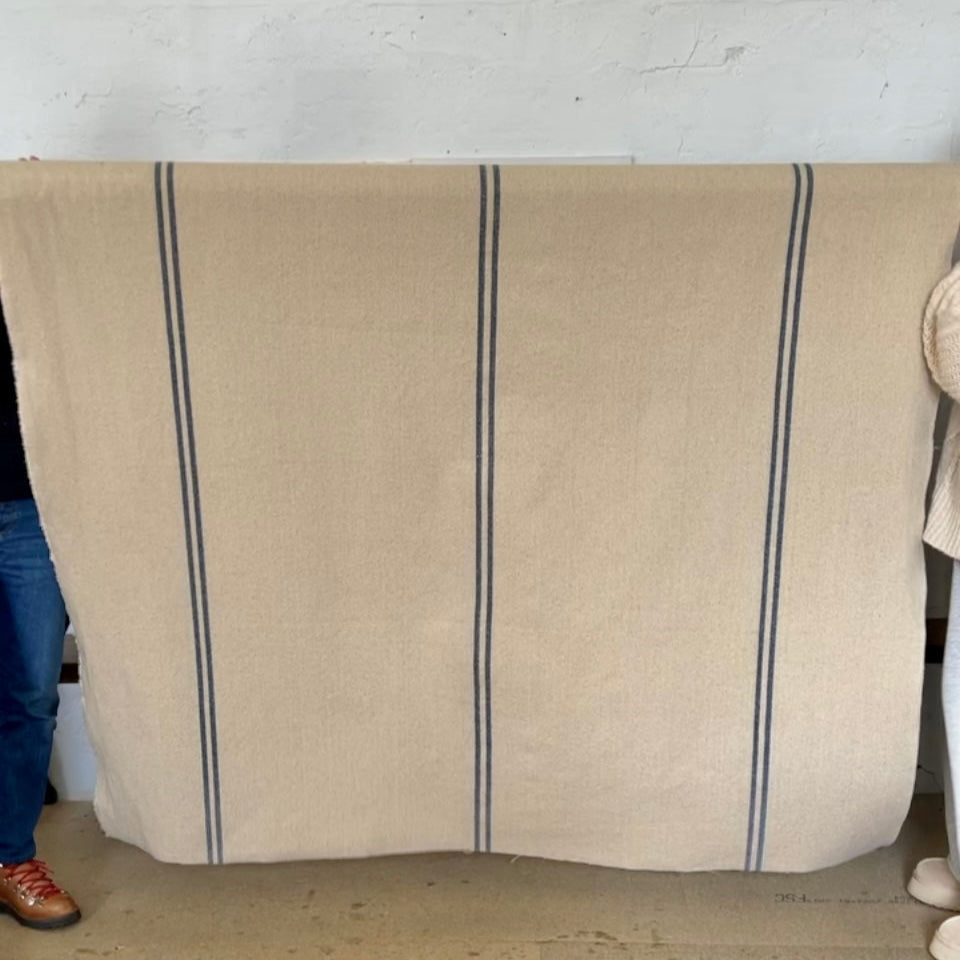 Rustic Blue Stripe Grainsack Fabric