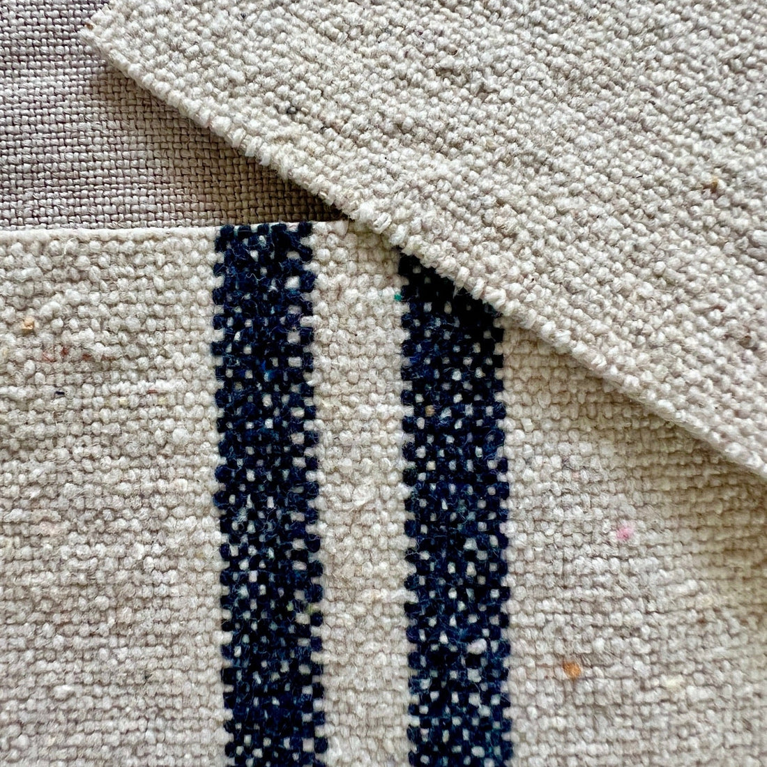 Rustic Blue Stripe Grainsack Fabric