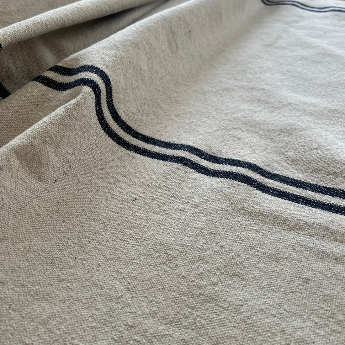 Rustic Blue Stripe Grainsack Fabric