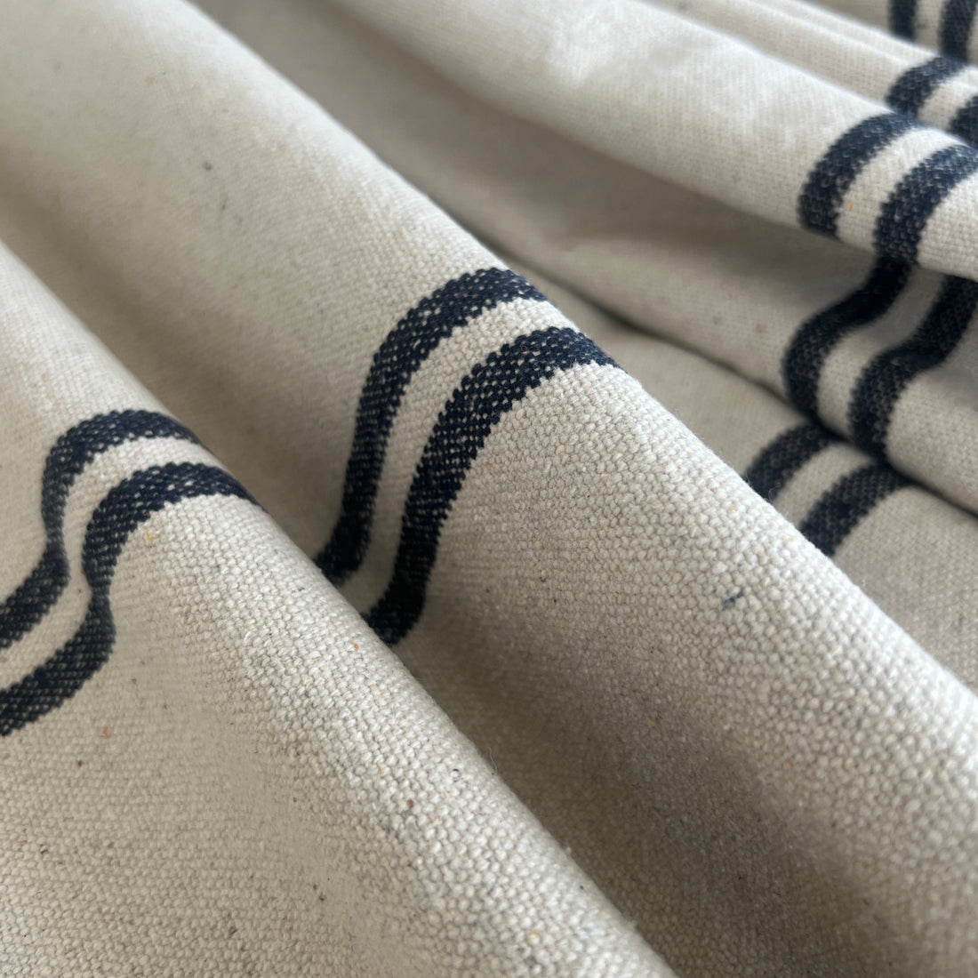 Rustic Blue Stripe Grainsack Fabric