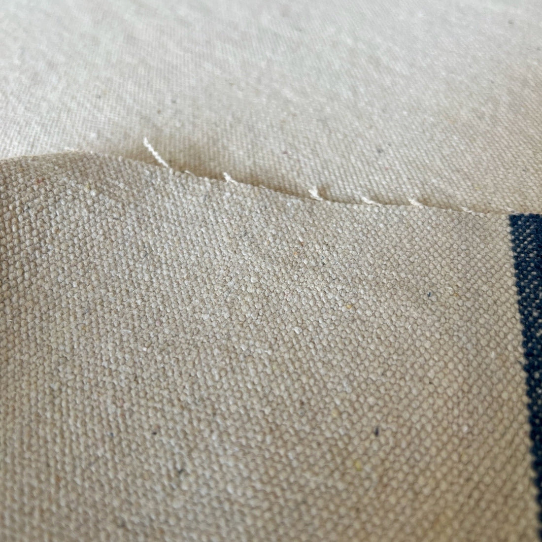Rustic Blue Stripe Grainsack Fabric