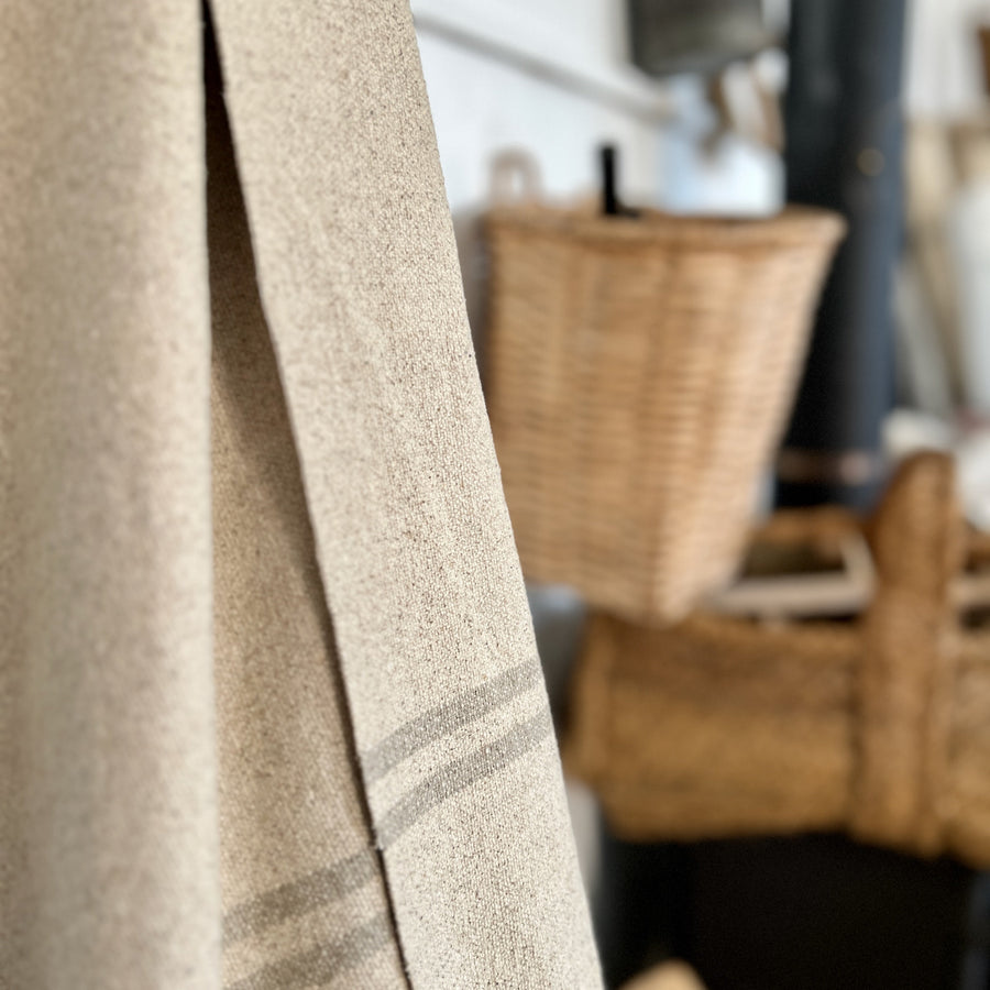 Rustic Natural Stripe Grainsack Fabric