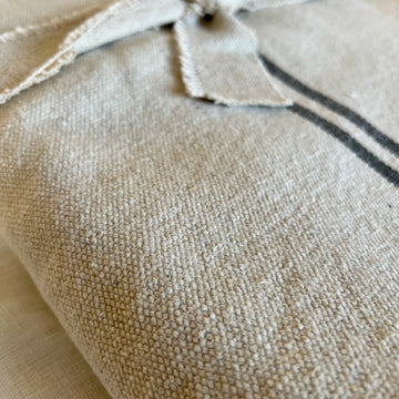 'No Waste' Rustic French Grey Stripe Grainsack Tablecloth