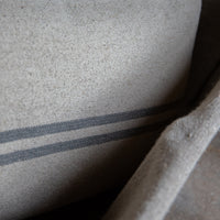 Rustic Grey Stripe Grainsack Oblong Cushion