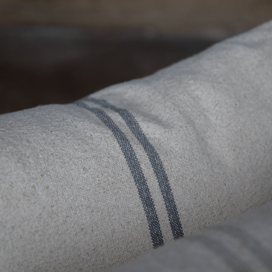 Rustic Grey Stripe Grainsack Fabric