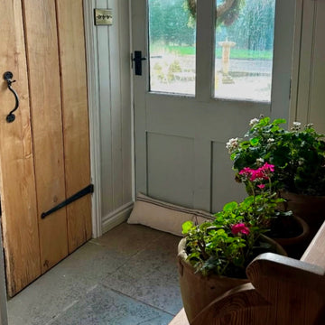 Rustic Grey Stripe Grainsack Draught Excluder