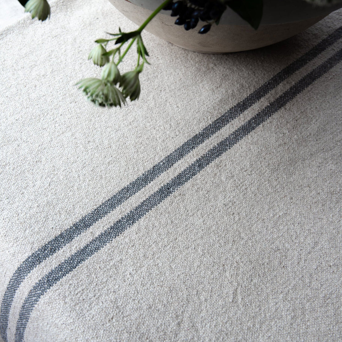 Rustic Grey Stripe Grainsack Fabric