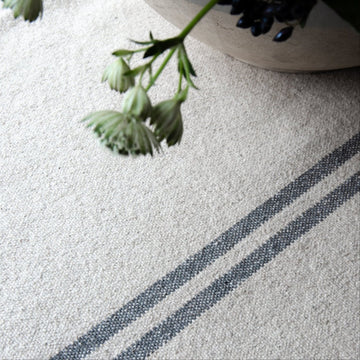 Rustic French Grey Stripe Grainsack Placemat