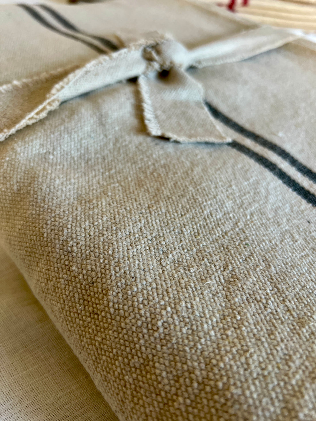 Archive | Rustic Grey Stripe Grainsack Table Cloth | 280cm x 140cm