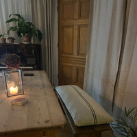 Archive |  Rustic Grey Stripe Grainsack Bench Cushion 76 x 38cm