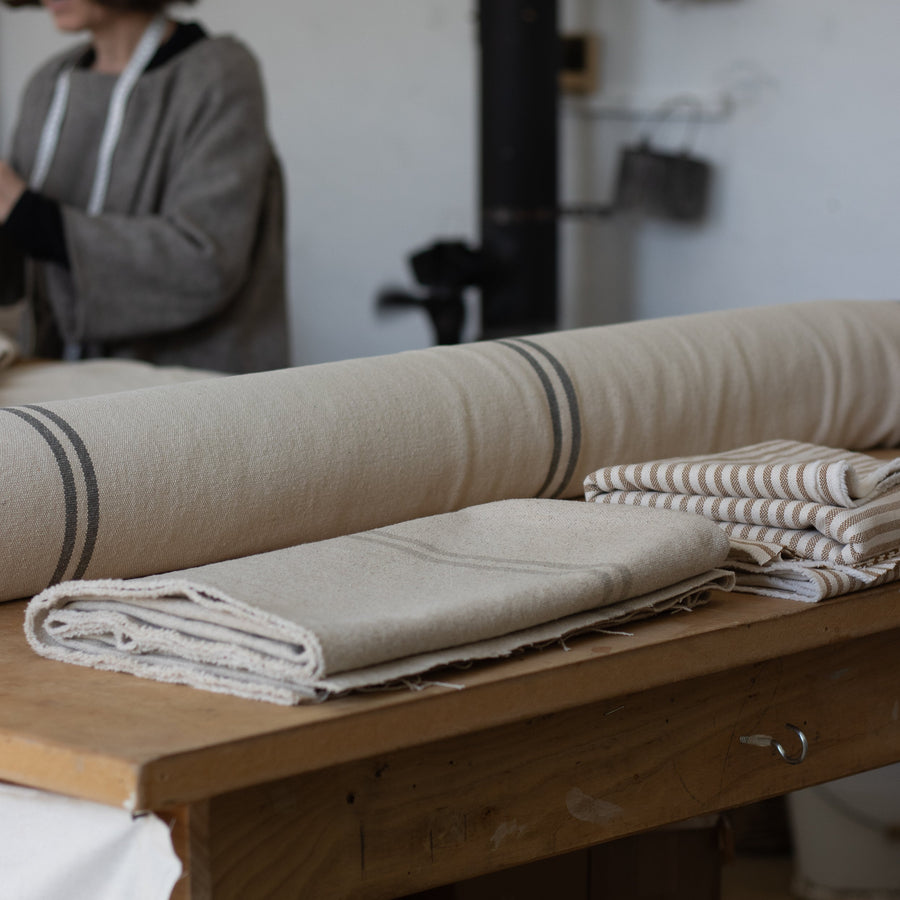 Rustic Natural Stripe Grainsack Fabric