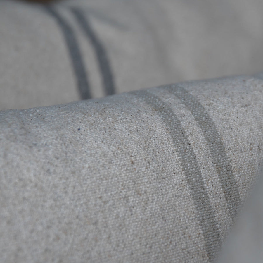 'No Waste' Large Rustic Natural Stripe Grainsack Cushion Cover