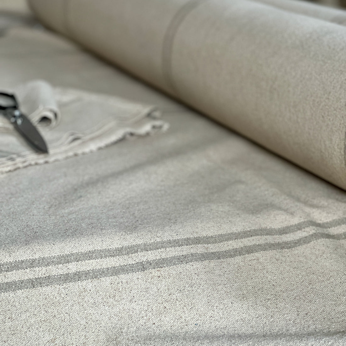 Rustic Natural Stripe Grainsack Fabric