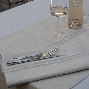 Rustic French Natural Stripe Grainsack Placemat