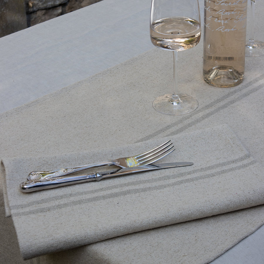 Rustic French Natural Stripe Grainsack Placemat