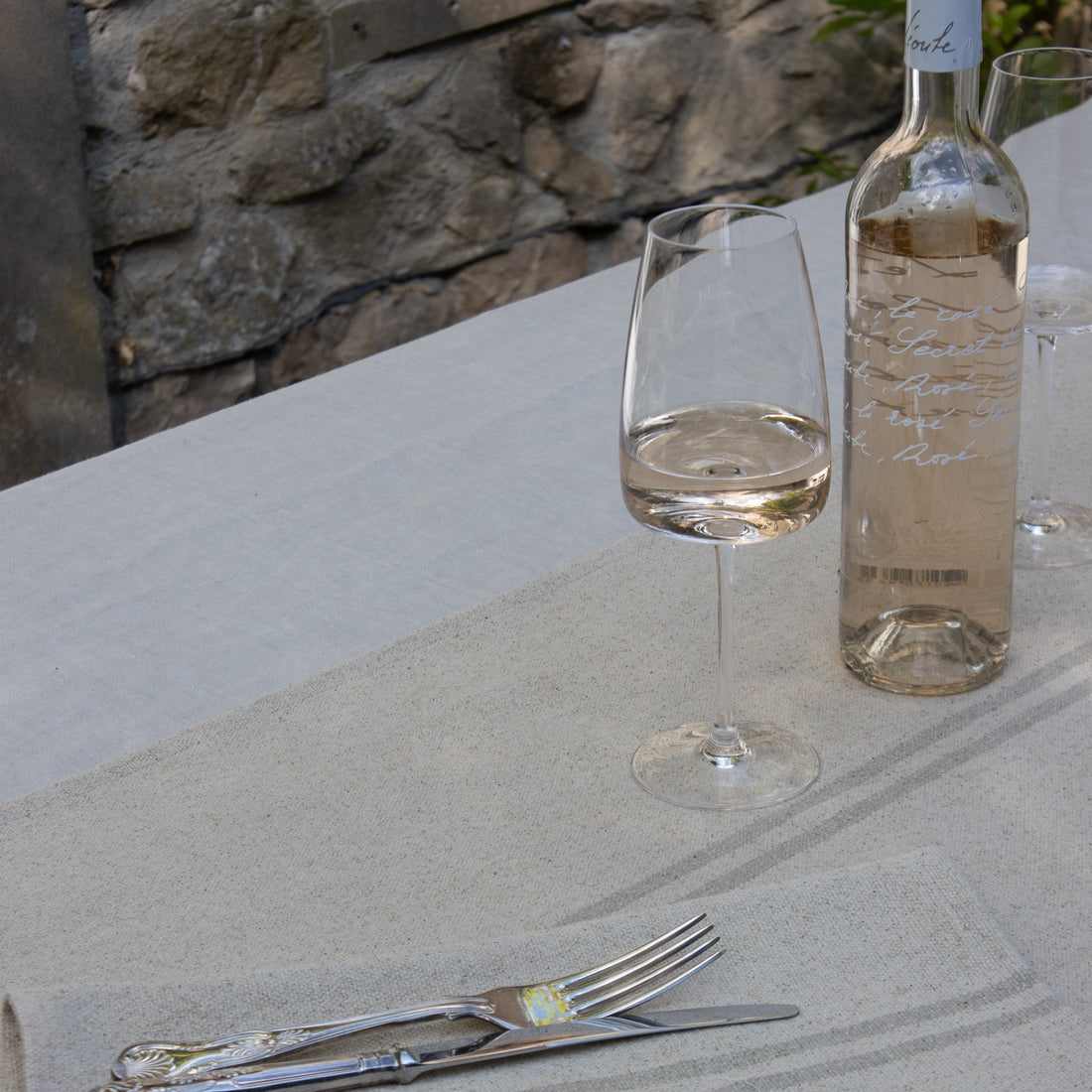 Rustic French Natural Stripe Grainsack Table Runner