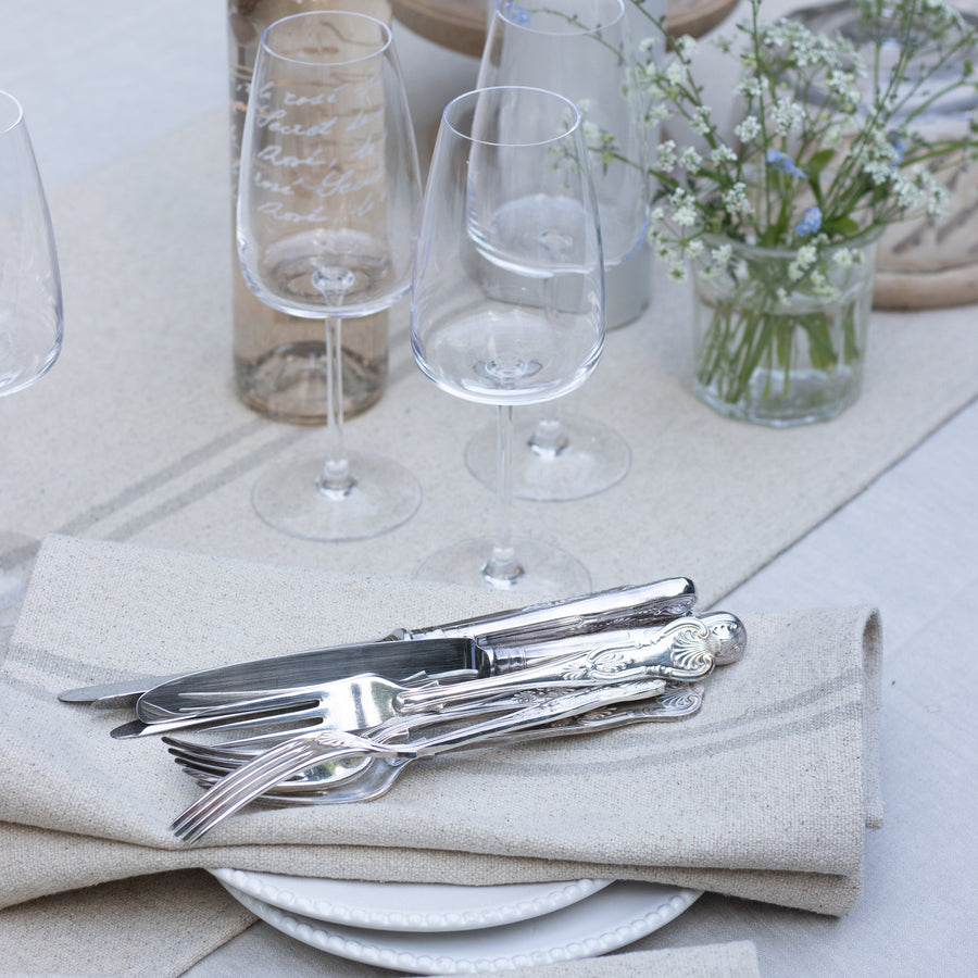 Rustic French Natural Stripe Grainsack Placemat