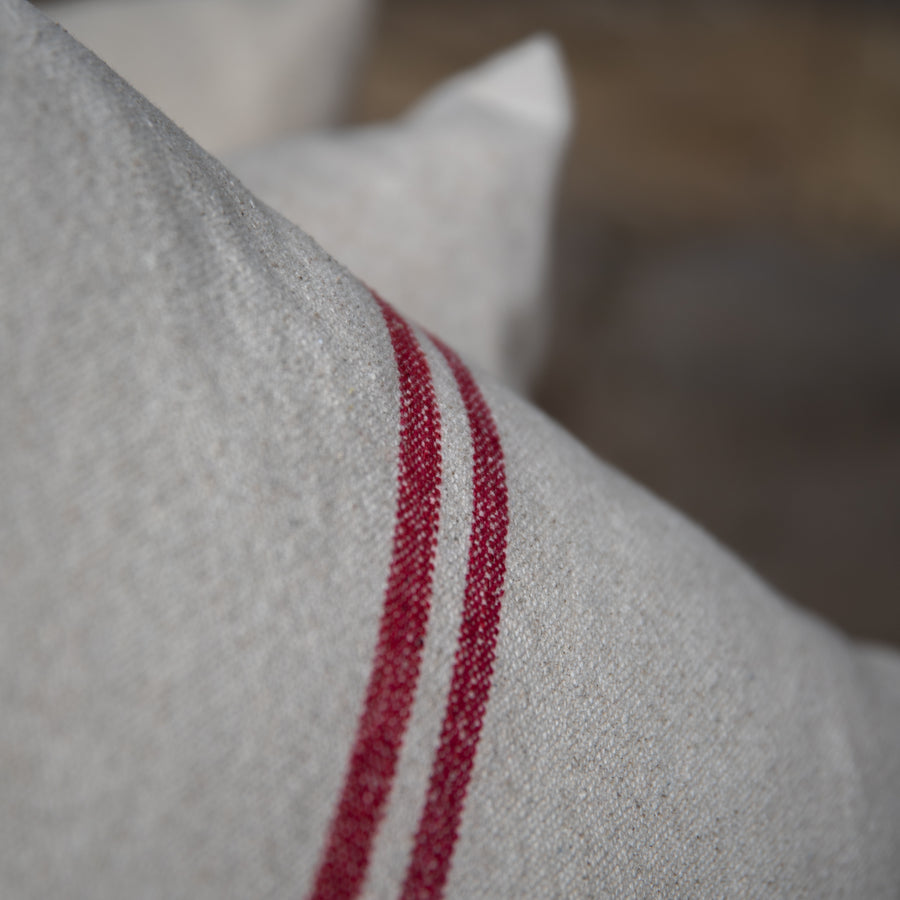 Rustic Red Stripe Grainsack Fabric