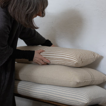NEW 'Mariola' Recycled Cotton Stripe Bench Cushion - Caramel