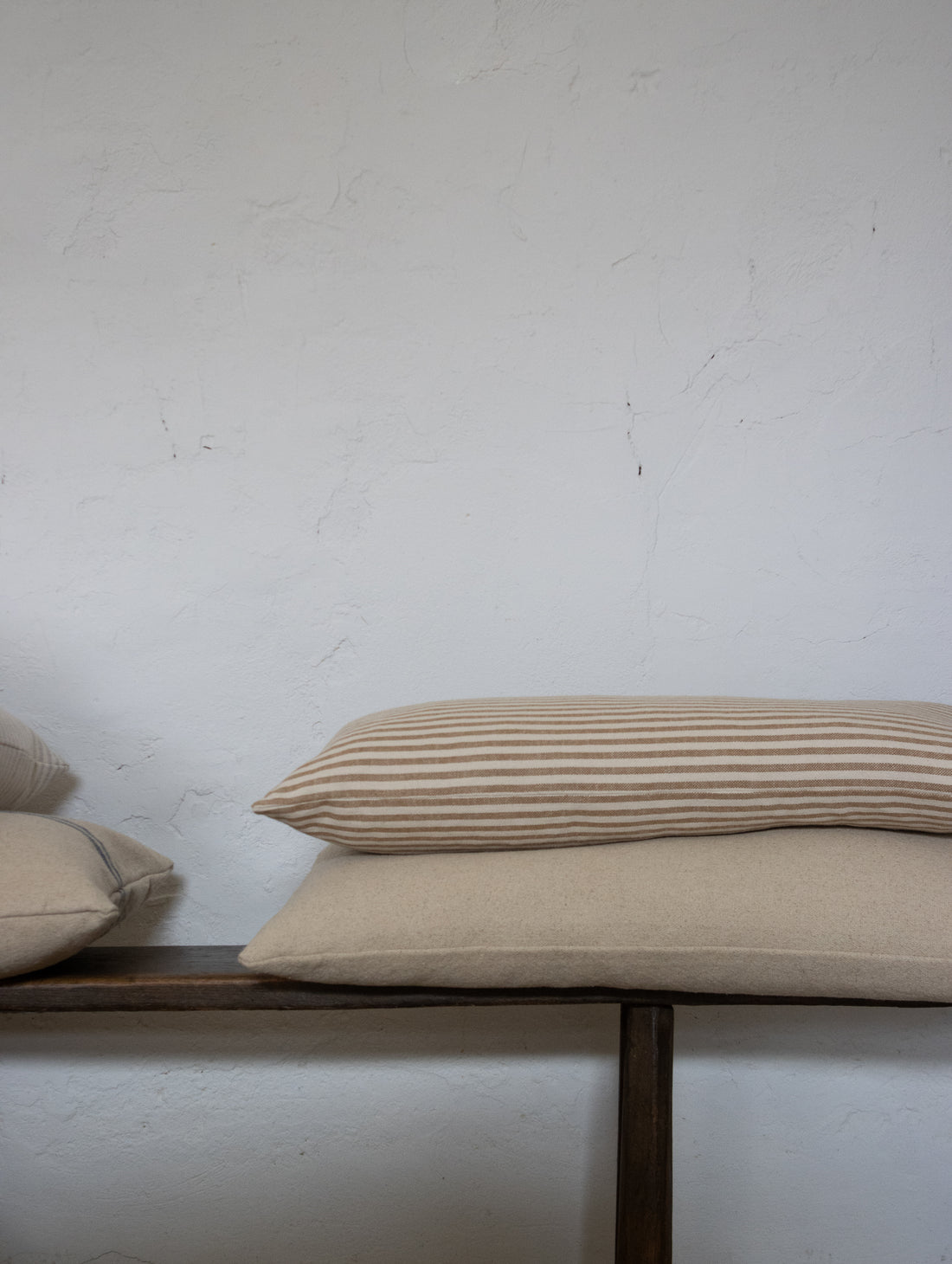 NEW 'Mariola' Recycled Cotton Stripe Bench Cushion - Caramel
