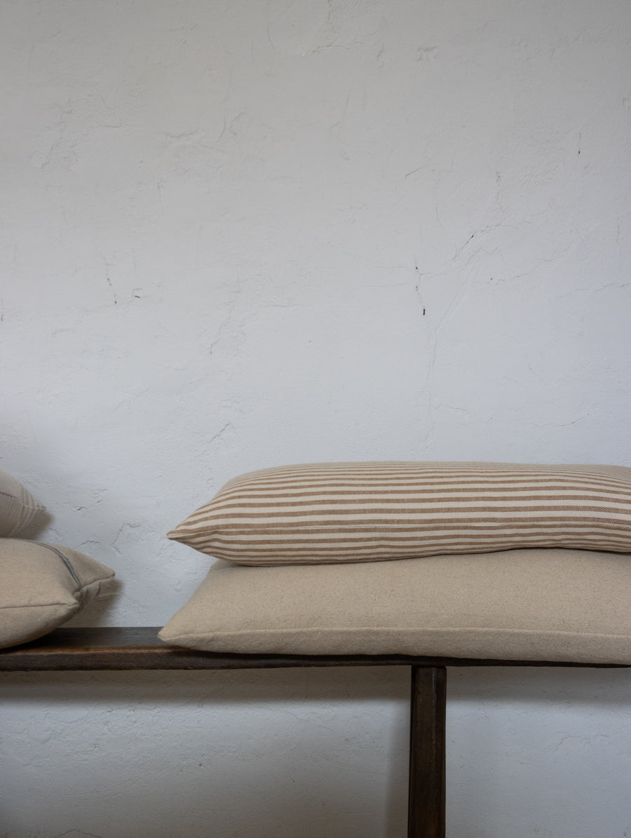NEW 'Mariola' Recycled Cotton Stripe Bench Cushion - Caramel