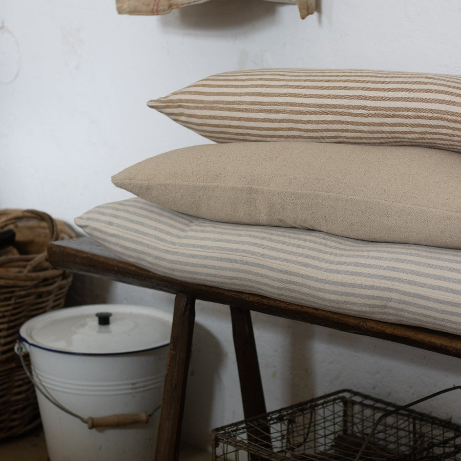 NEW 'Mariola' Recycled Cotton Stripe Bench Cushion - Sky Blue