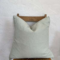 Soft Mint French Linen & Cotton Cushion Cover