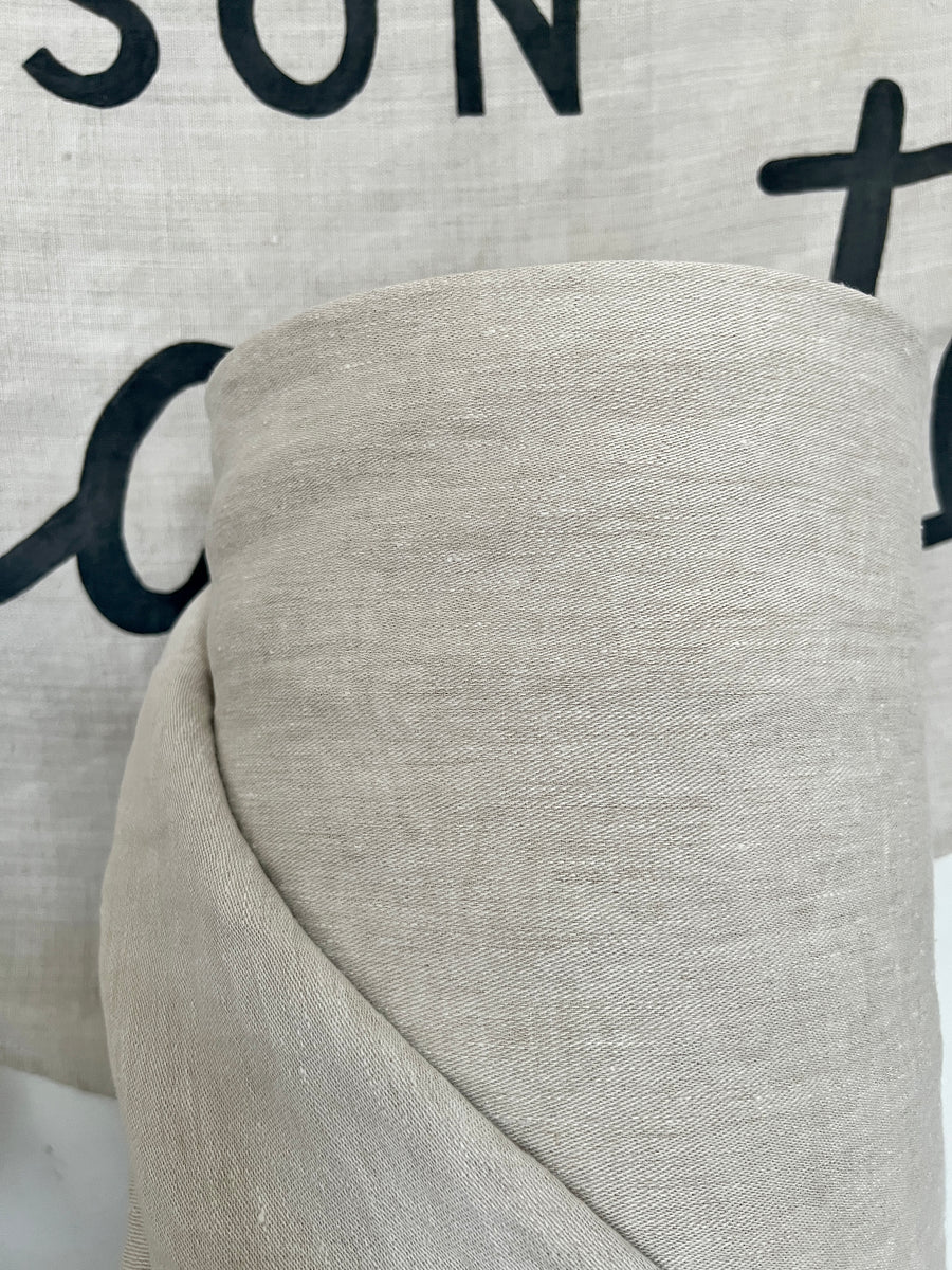 Double Width Woven Italian Linen + Hemp - 'Oyster'