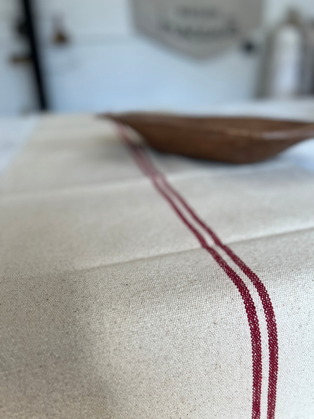 Rustic Red Stripe Grainsack Tablerunner