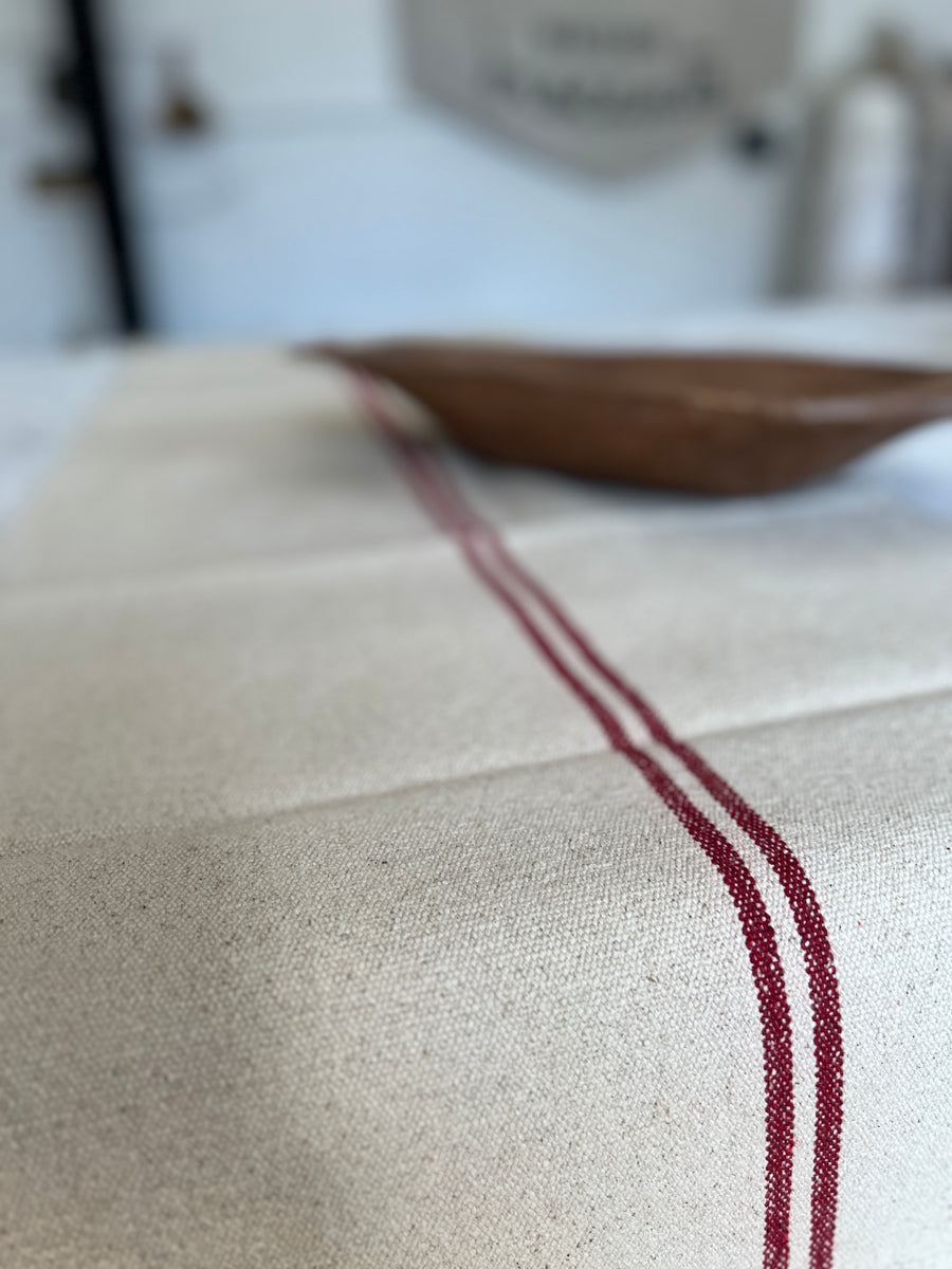 Rustic Red Stripe Grainsack Tablerunner