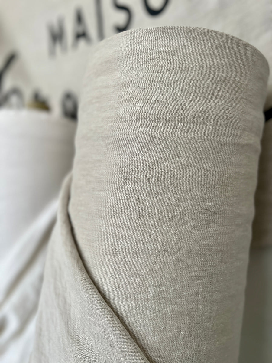 'No Waste' Double Width Italien Woven Linen & Hemp -'Natural'