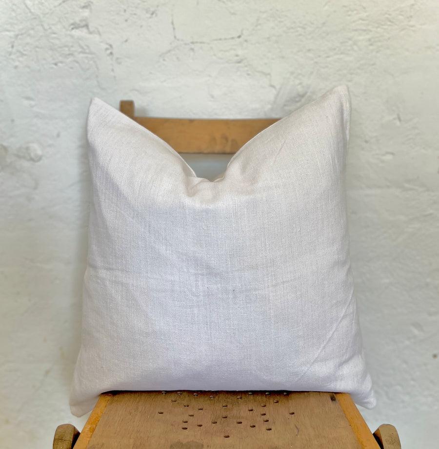 Soft White French Slubby Linen Cushion Cover