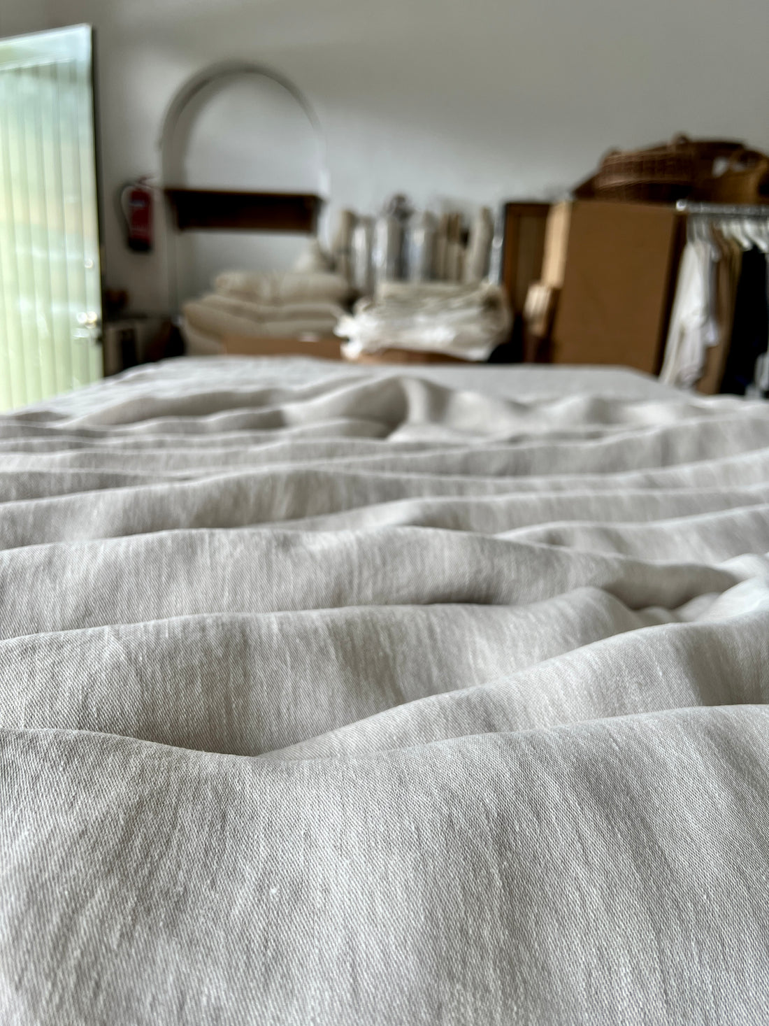 Double Width Italien Woven Linen & Hemp Sample - 'Natural'
