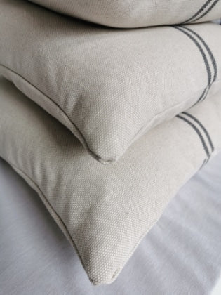 'Recover' Recycled Grey Stripe Grainsack Fabric Sample