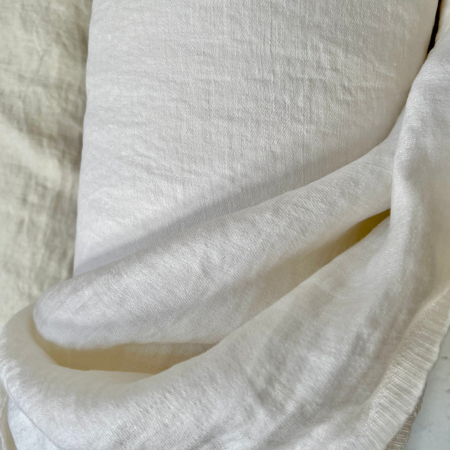 Double Width Italien Woven Linen + Hemp - Soft White