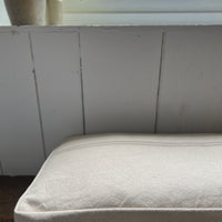 Rustic Natural Stripe Grainsack Bordered Seat Cushion